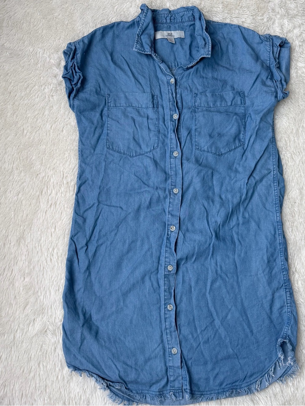 Thread + Supply Denim Button Down Shirt Dress Size XS Women’s Roll Cuff Fraye